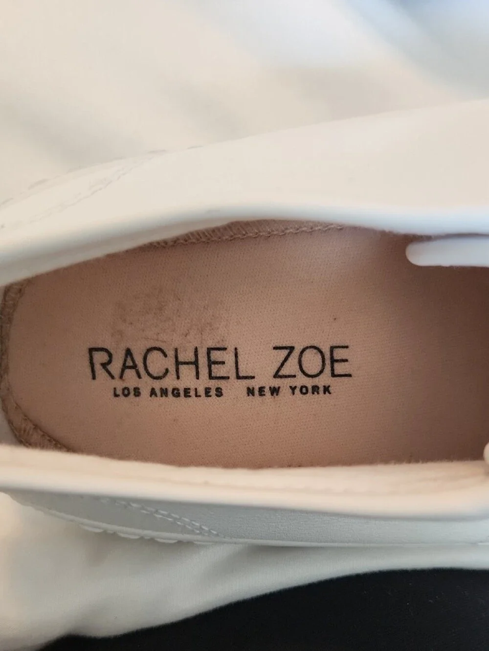 Rachel Zoe White Low-Top Leather Lace-Up Sneakers